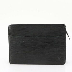 Louis Vuitton Epi Pochette Homme Noir Leather Shoulder Bag Clutch Document Pouch